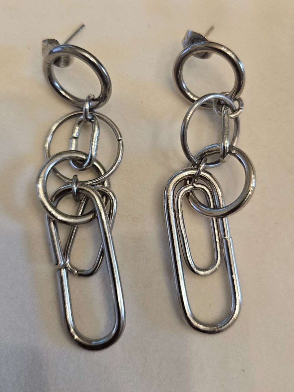 Silver plated drop design earrings